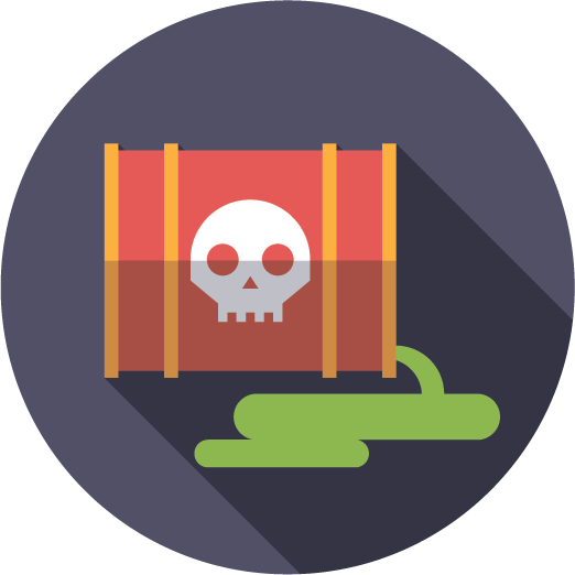 Spilled waste drum icon - Hazardous Materials