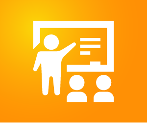 Icon of teacher in classroom with students.