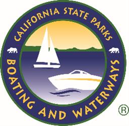 Logo that reads California State Parks Boating and Waterways - the seal depicts two boats on a lake