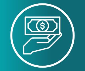 Icon of hand holding money