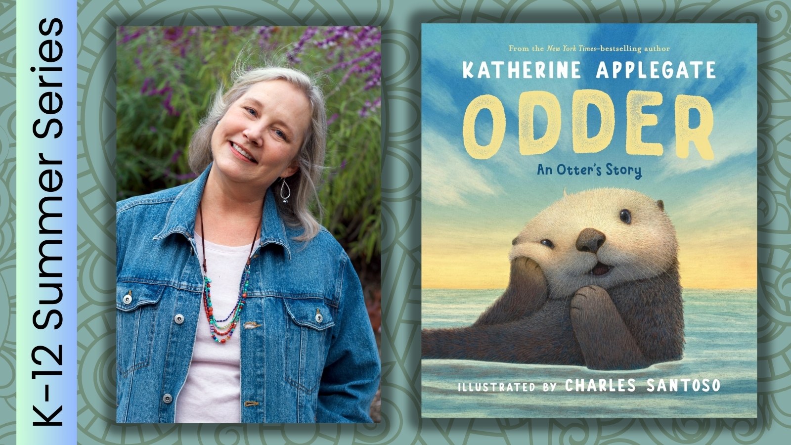 Author Katherine Applegate with her book "Odder."