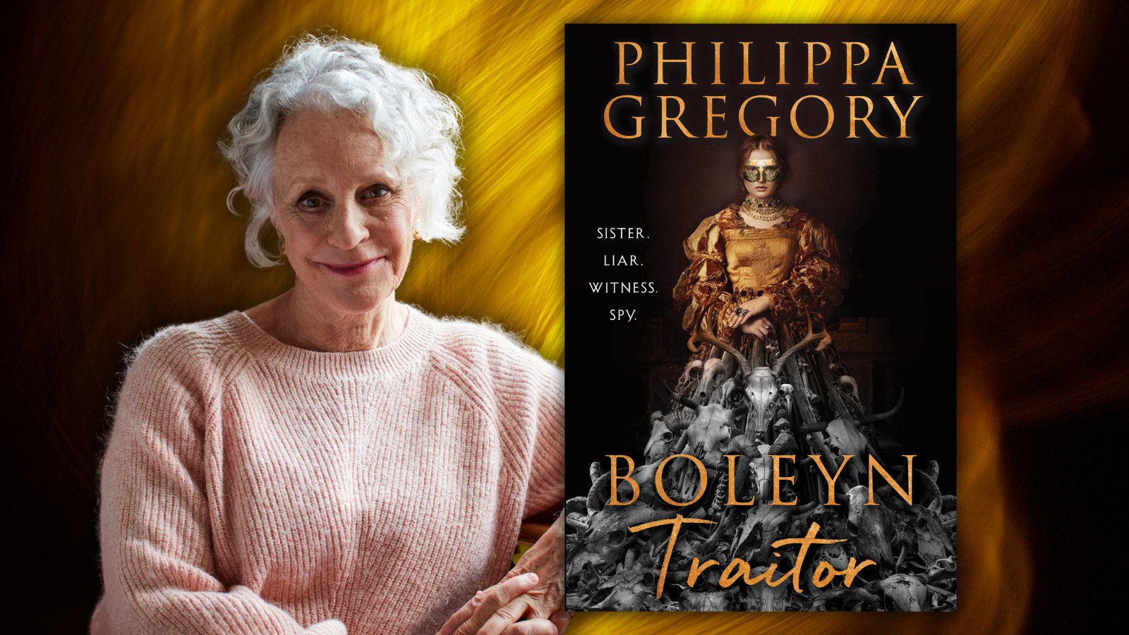 Author Philippa Gregory with her new book cover.