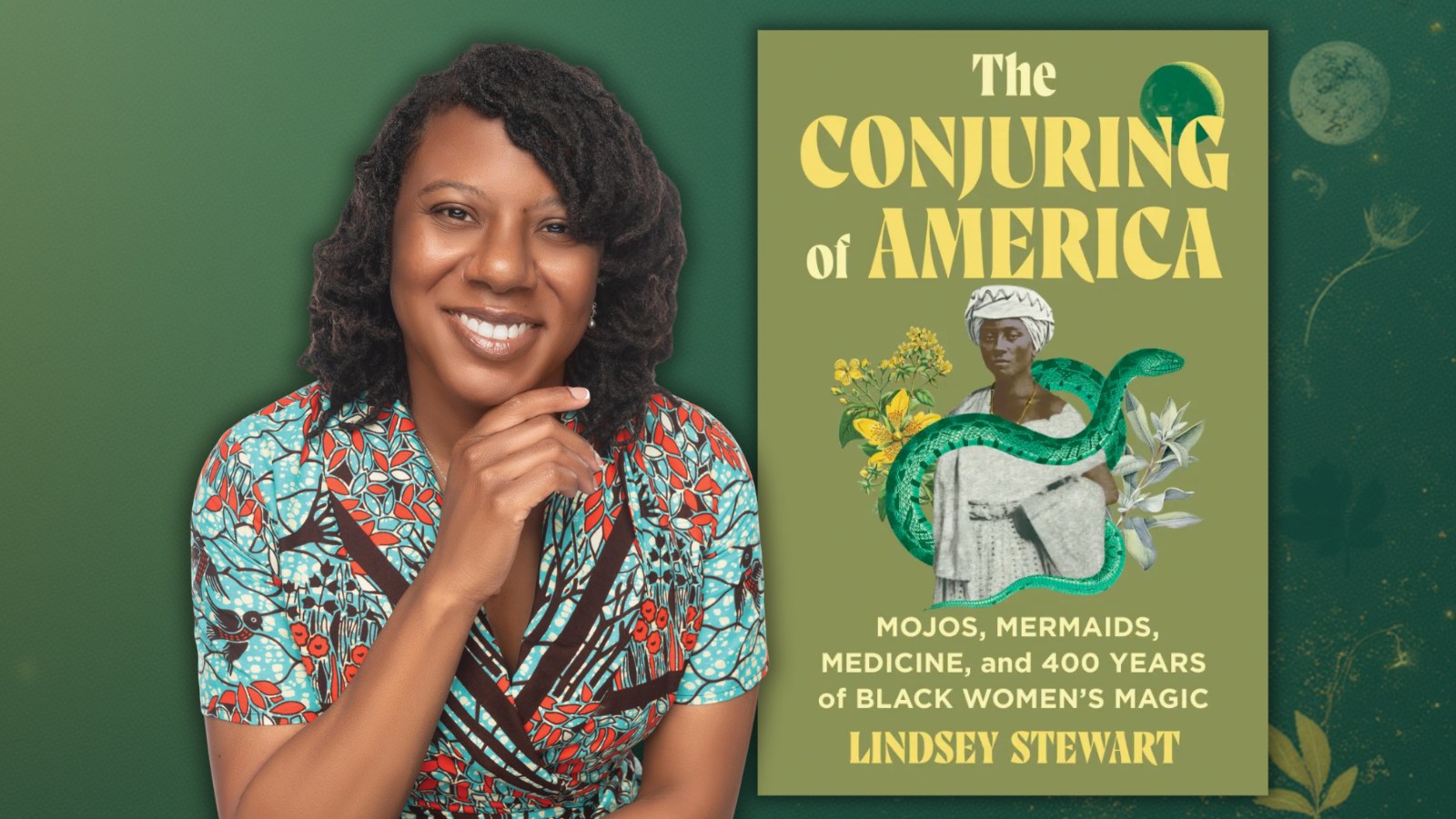 Author Lindsey Stewart and her book "The Conjuring of America."