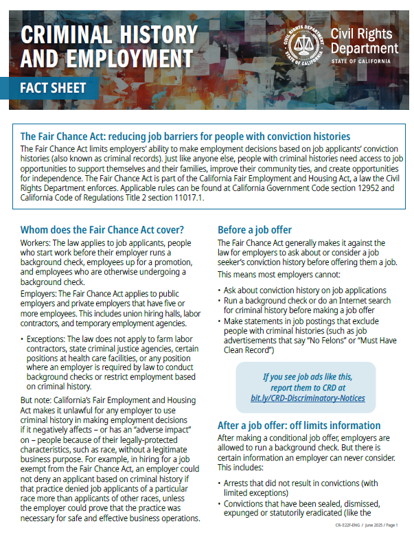 Criminal History and Employment