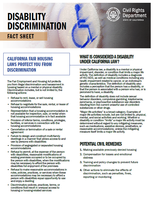 Disability Discrimination Fact Sheet