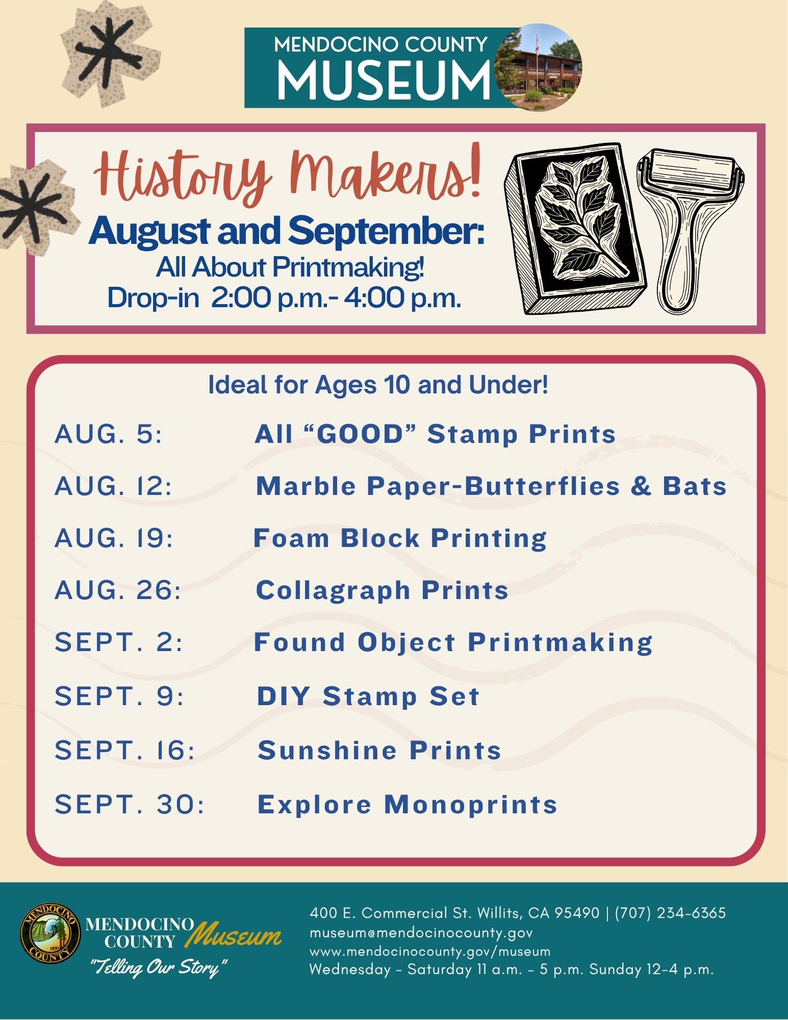 August & September History Makers! Print Making